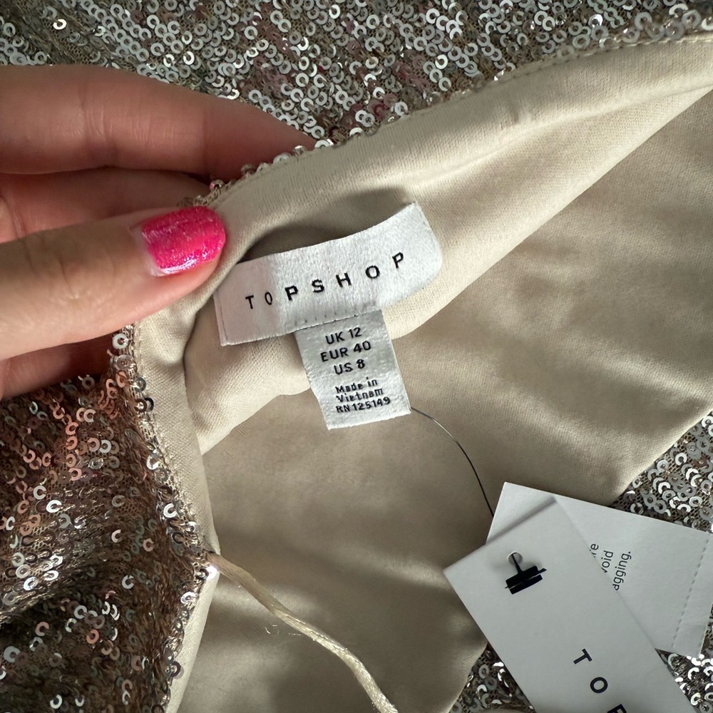 Topshop Glittering Silver Sequin Dress - Picture 5 of 5